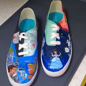 CINDERELLA hand painted shoes, 7.5